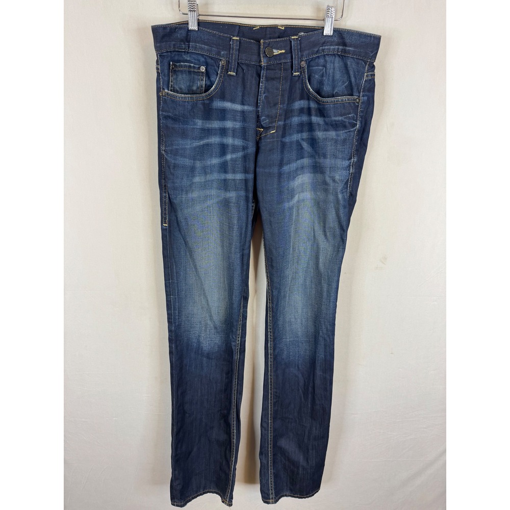 William Rast Jake Straight With Fit Jeans Mens 33X36 Dark Wash Denim RN123903